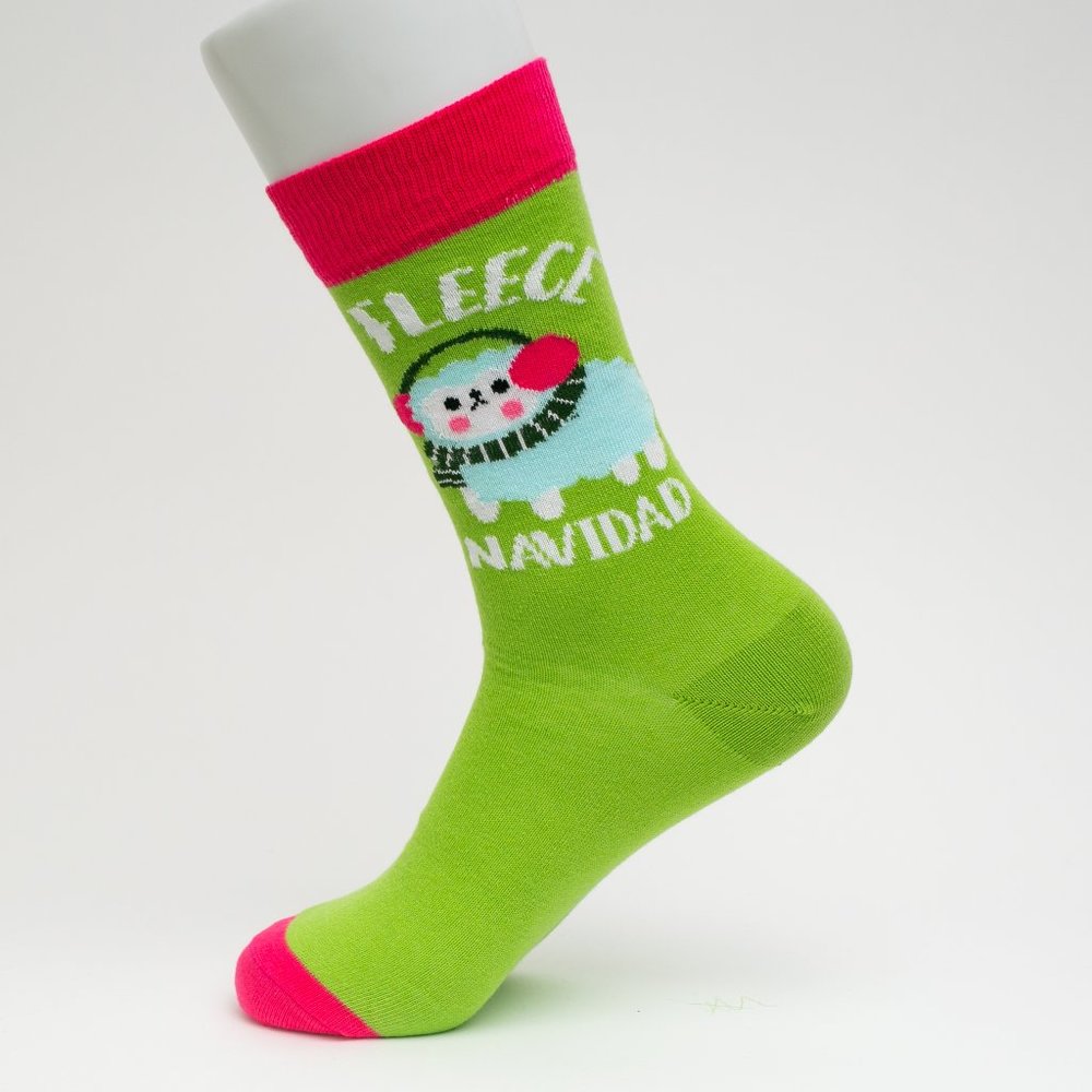 Fleece Navidad Themed Mid Calf Length Socks